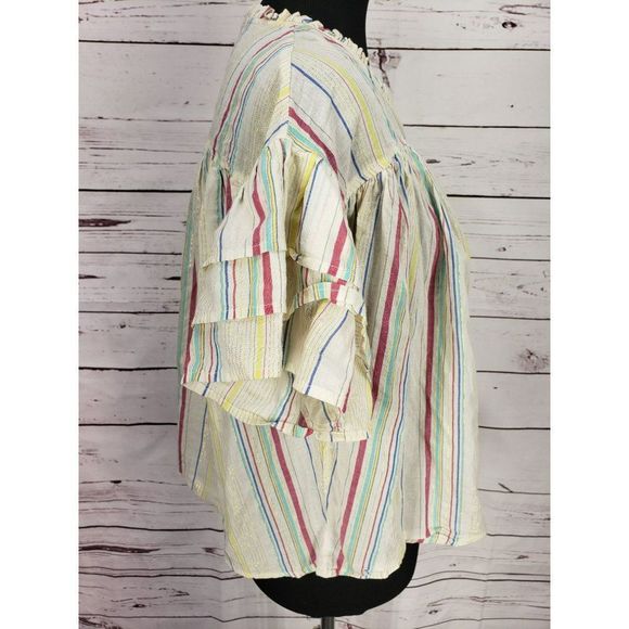 Peyton &‎ Parker Girls Ruffle Striped Babydoll Oversized Blouse Size Large (14) - Picture 3 of 6
